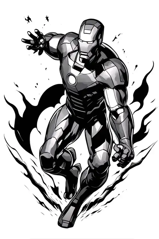 Ironman Flying Upwards