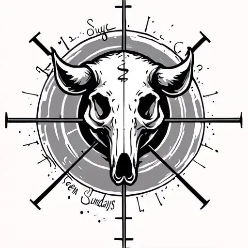 Hog Skull And Crosshairs Seven Sundays