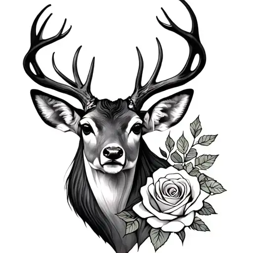 Deer And Rose