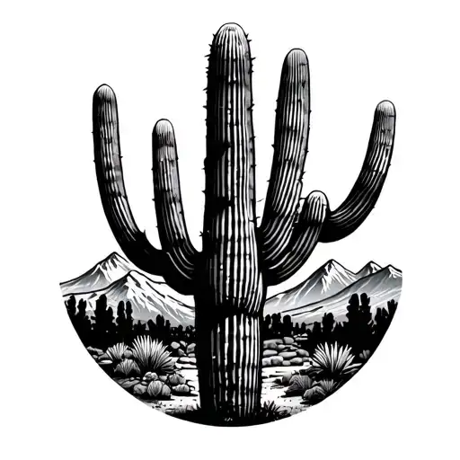 Saguaro Cactus Western Mountains