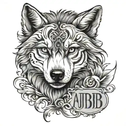 Jhb & Apb Kids Names Incorporated With A Wolf