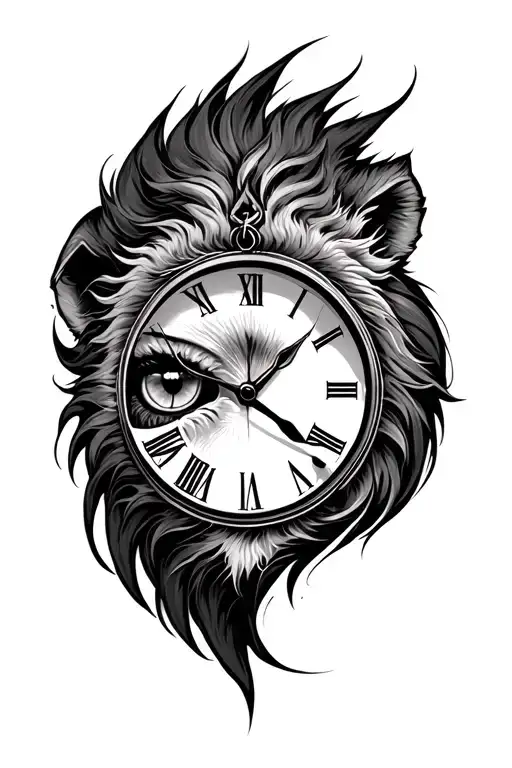 Helf Lion Eye And Half Clock