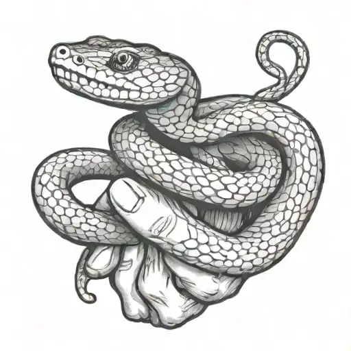 Hand Holding A Snake