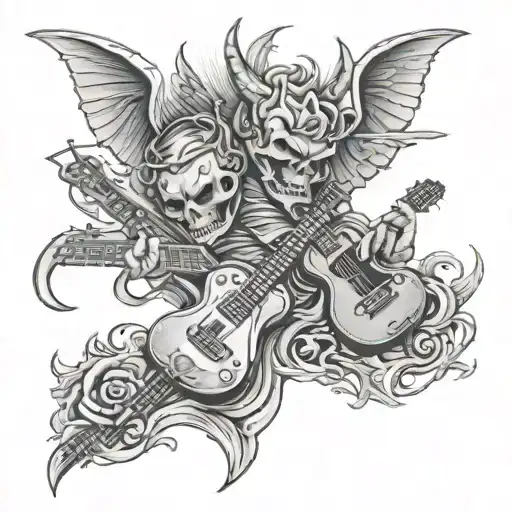 Guitars With A Devil And A Angel