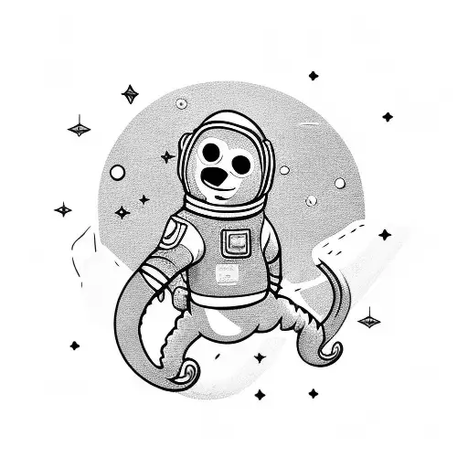 Monkey Riding A Space Rocket