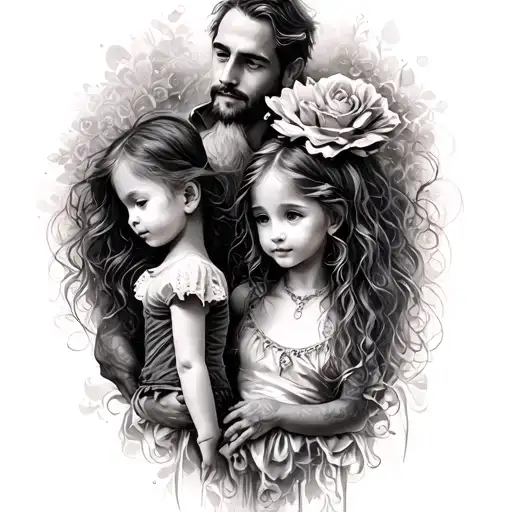 3 Daugthers And Father