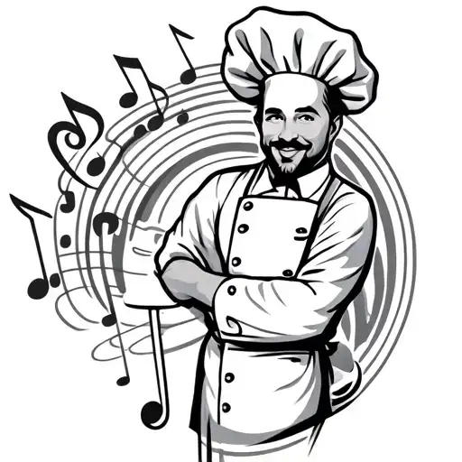 Chef And Music Note Intertwined