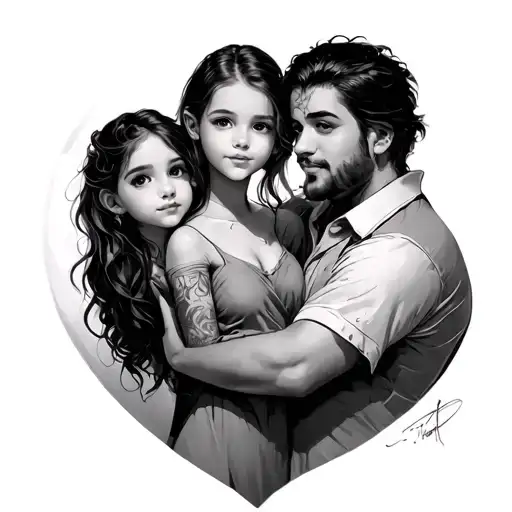 3 Daugthers And Father