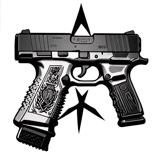 Glock Hand Gun And A Star