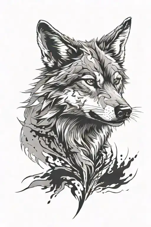 Angry Wolf With Scars