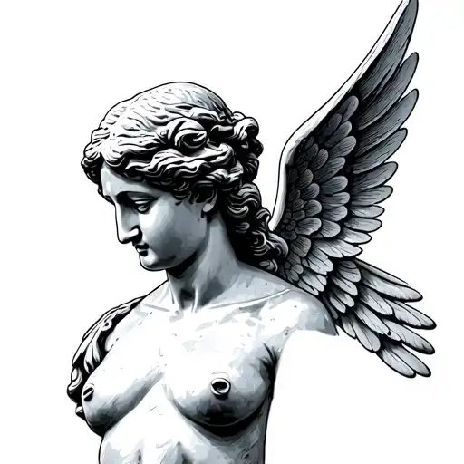 Venus De Milo Statue And Wing Attached