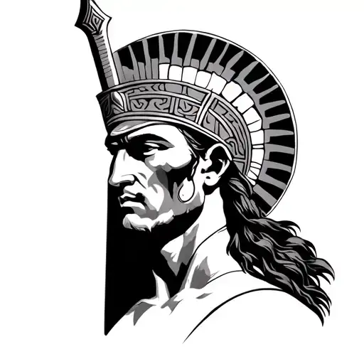 Minimalist Greek Warrior