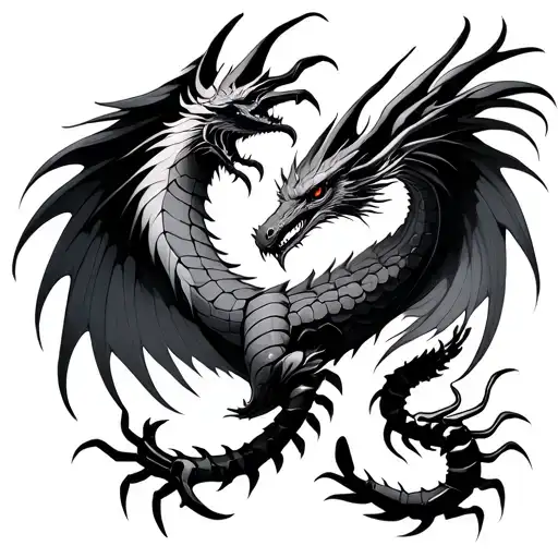 Phoenix And Scorpion And Dragon