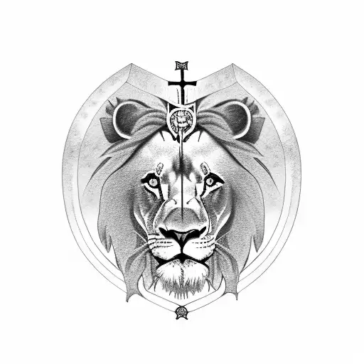 Lion With Cross