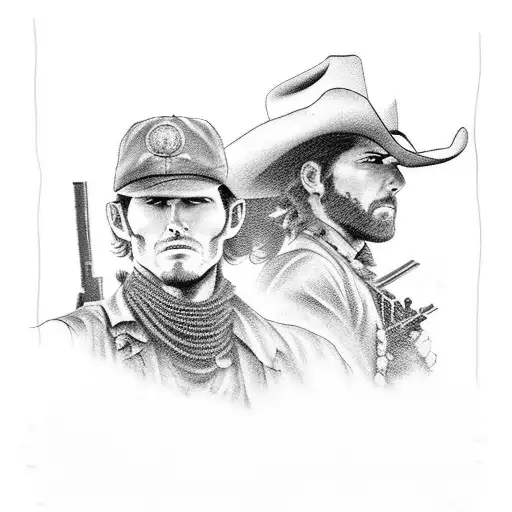 Gunslinger Showdown In A Dusty Western Town