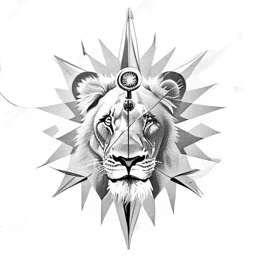 Lion With Compass