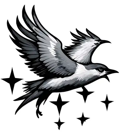 Seven Stars Forming A Bird