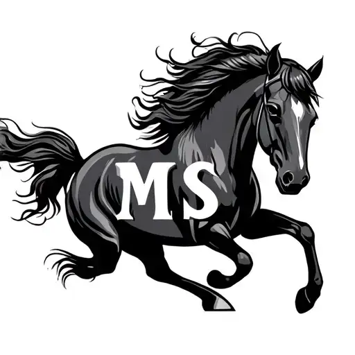 Small Running Horse With Letters Ms