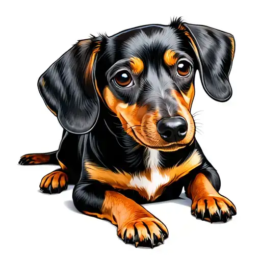 Golden Daschund Dog Laying Down