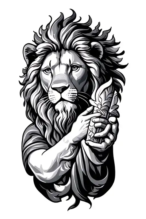 Leo Lion With Jesus Holding