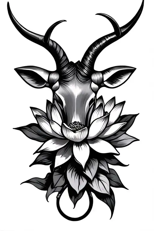 Taurus Sign And Lotus Flower