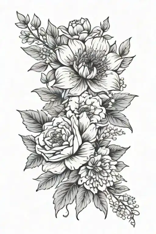 May July October Birth Flower Bouquet