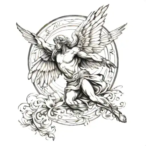 Icarus Falling Angel Reaching For Him