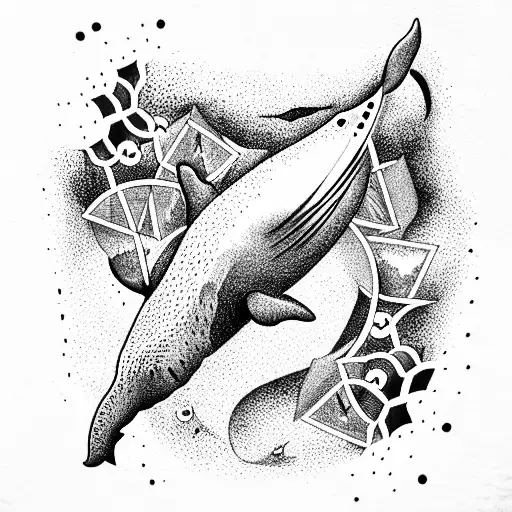 Nature Whale Geometric Momento Mori