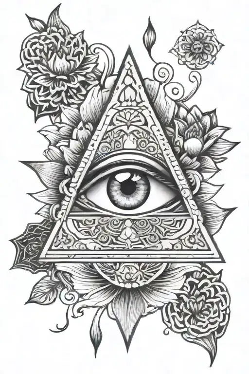 All Seeing Eye With Lotus And Number 33