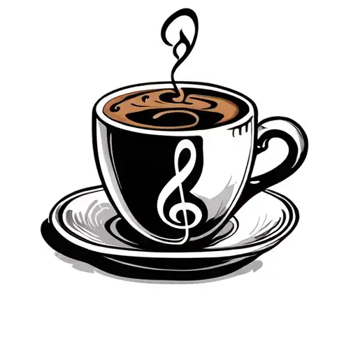 Coffee Music Notes Simple