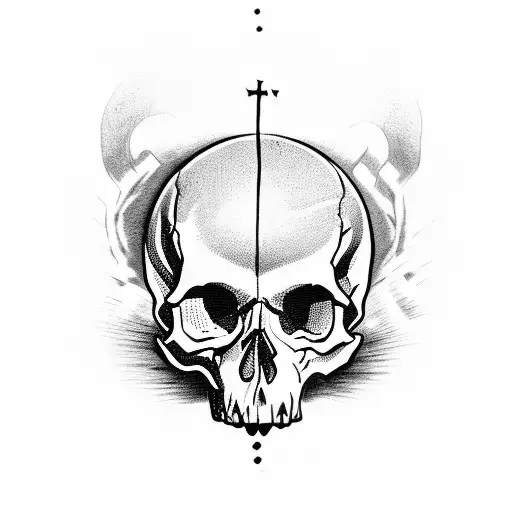 Skull In A Graveyard