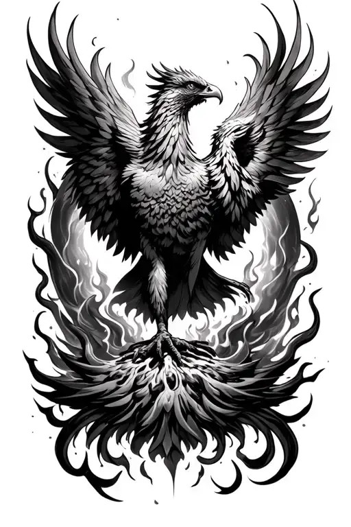 Half Sleeve Phoenix Rising From The Ashes
