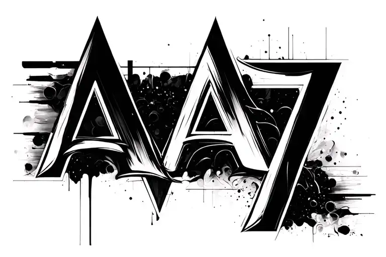 Number 17 And Letter A In Abstract Mode