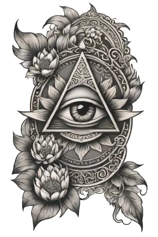 All Seeing Eye With Lotus