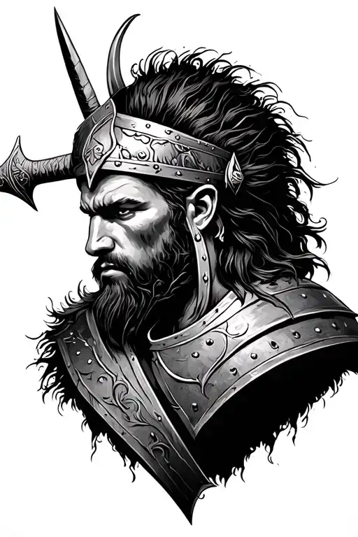 Viking Warrior Back And Gray