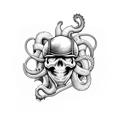 Pirates Skull With Kraken
