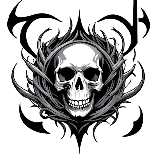 Skull Alone With Odal Rune