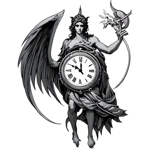 Saggitarius Holding A Clock
