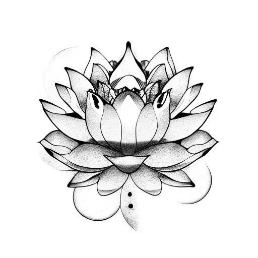 Lotus Flower With Moon