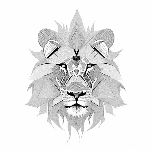 A Lion Made Up Of Intricate Computer Components