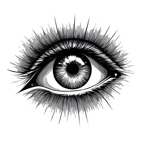 Eye With Line Work