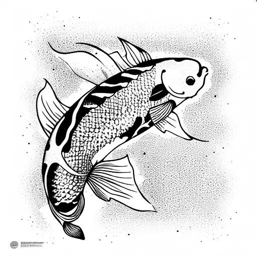 Koi Fish Swimming Upstream