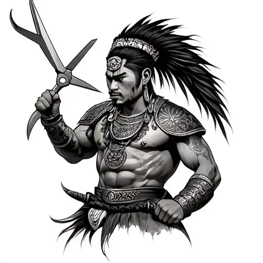 Filipino Warrior Holding Scissors