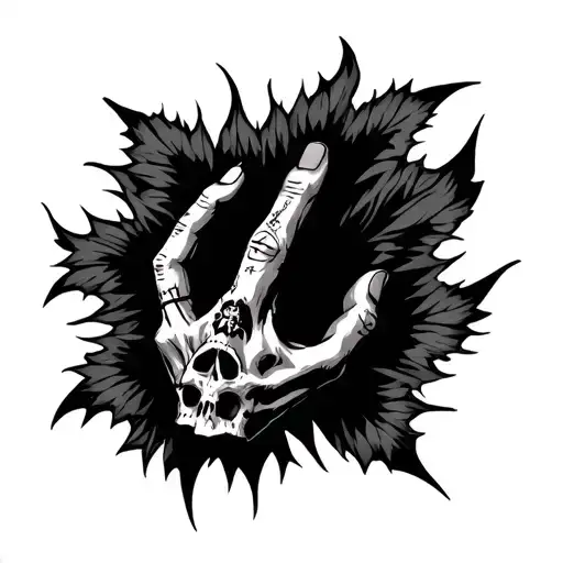 Hand Full Of Single Tattoos In The Gothic And Hip-hop Style