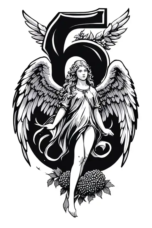 Number 6 Bramble Angel With Wings