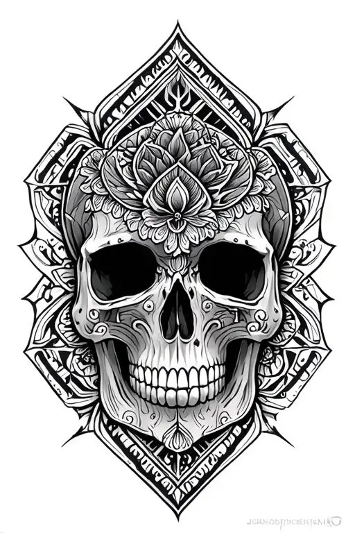 Skull And Geometric Mandala