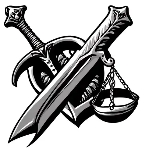 Sword With Scales Of Justice