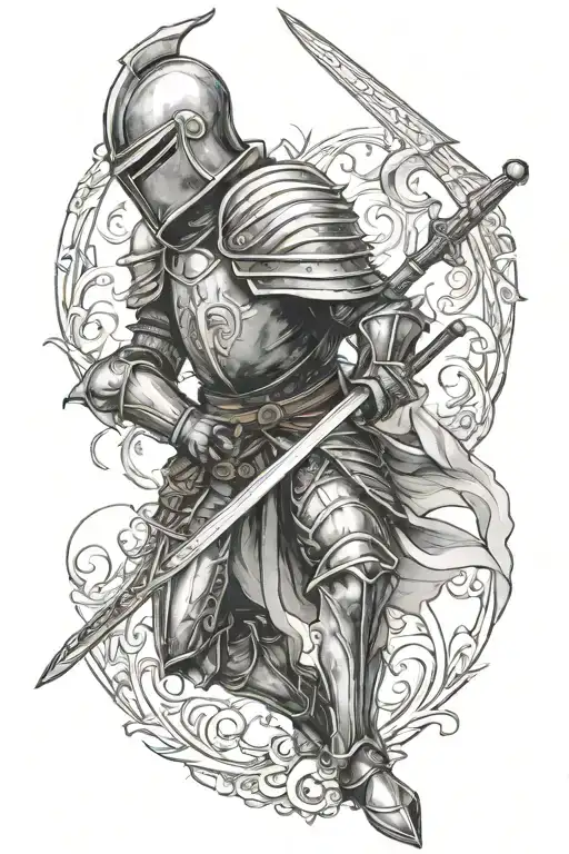 Knight Embracing His Sword And His Dreams