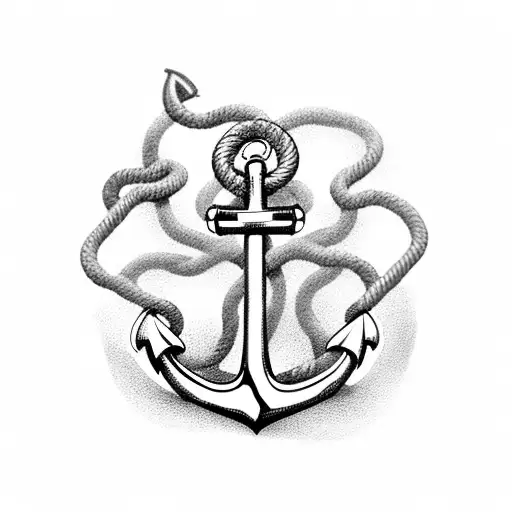 Anchor With Rope That Spells The Word Pop