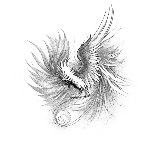 Phoenix With Long Tail Of Feathers